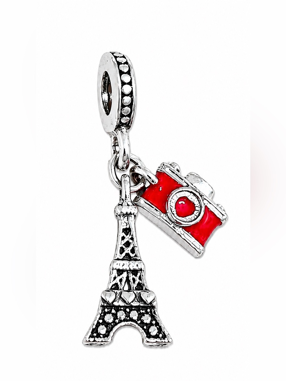 Eiffel Tower & Camera Travel Theme Bracelet Charm, NWT